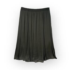 Covington Women's Black Pull-On Elastic Waist Lightweight Flowy Midi Skirt SZ L